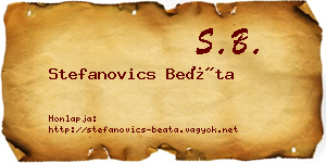 Stefanovics Beáta névjegykártya