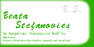 beata stefanovics business card